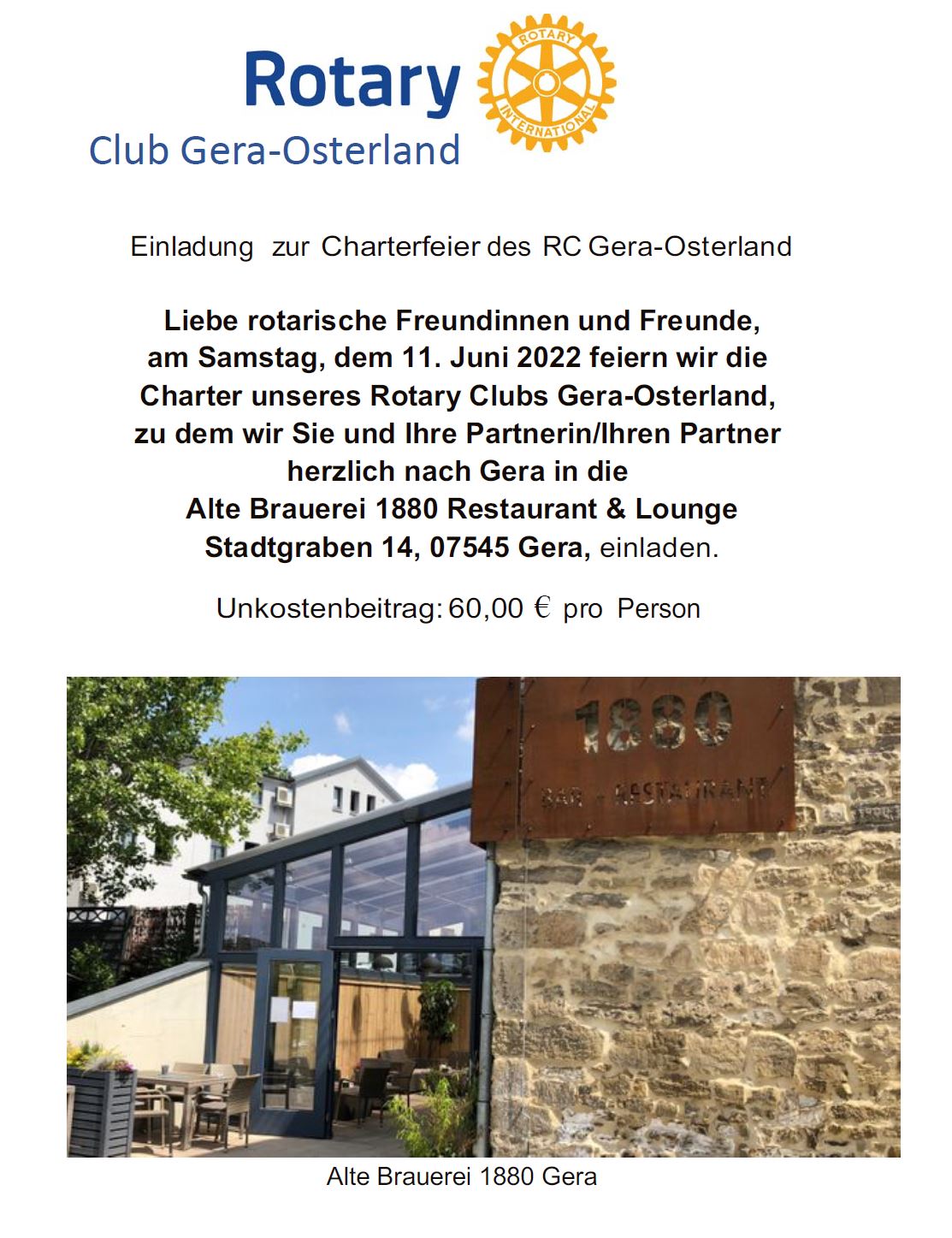 Einladung Charter RC Gera Osterland 2