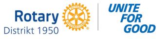 Logo Rotary Distrikt 1950 mit Jahresmotto