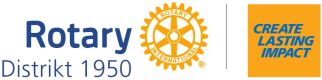 Logo Rotary Distrikt 1950 mit Jahresmotto